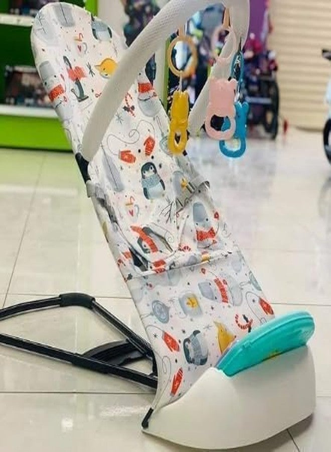 Grofly Multi-Functional Baby Bouncer| Baby Play Gym & Fitness Rack with Hanging Rattles & Musical Keyboard Piano Chair Playing Sleeping Rocking Chair Cradle Kids Bassinet Chair - Image 1